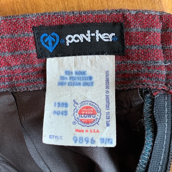 Vintage Panther A-line Wool Skirt Knee Length Jewel Tones - Picture 7 of 9